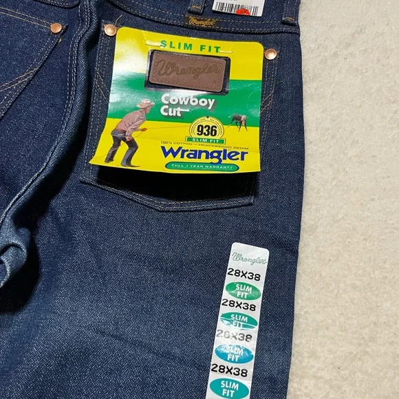 wrangler vintage 90s cowboy cut 936 slim fit denim jean - Picture 6 of 11